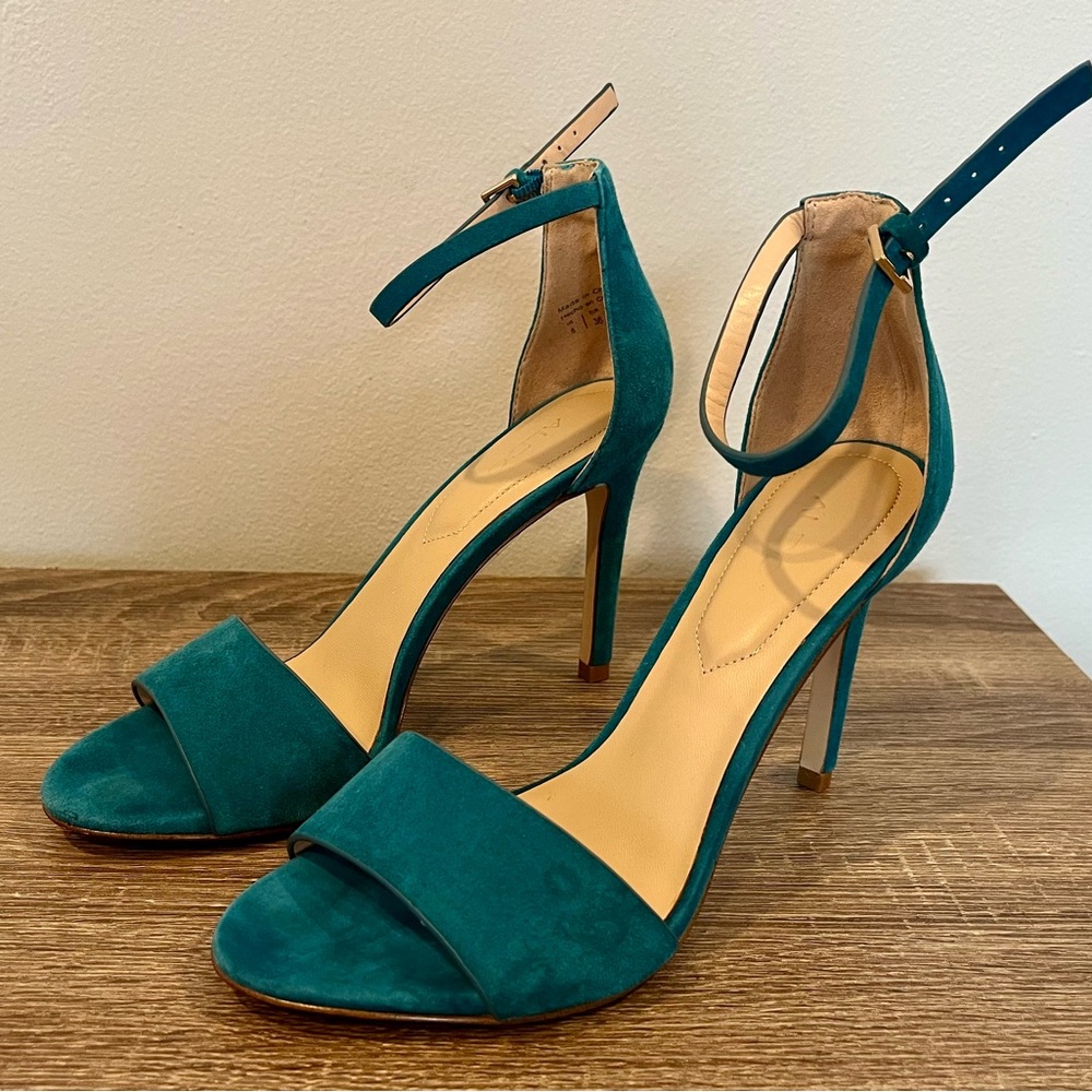 Aldo Teal Suede Heels with Stiletto